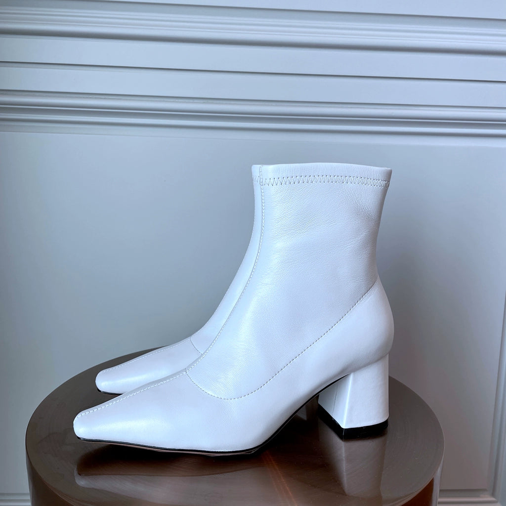B-FEI Vintage square toe thick heel boots-PARTE.