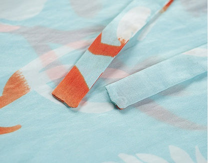 COMME MOI Lv Yan Designer Summer Vacation Print V-Neck Cropped Dress - MIA.