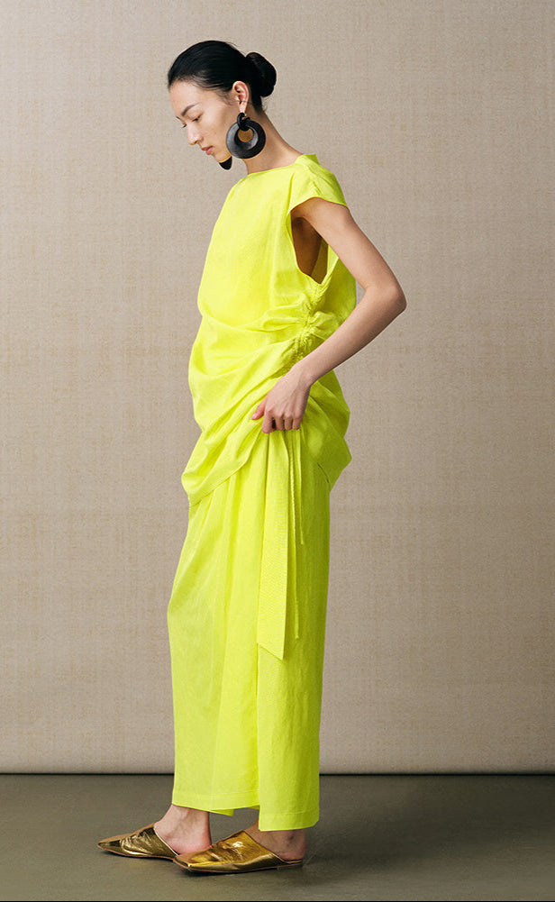 ZHUCHONGYUN asymmetrical sleeveless top with ruched drawstring detailing -XAD.