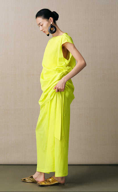 ZHUCHONGYUN asymmetrical sleeveless top with ruched drawstring detailing -XAD.