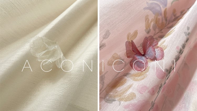 Aconiconi Luxury Off-Shoulder Flower Short Sleeve bridal baby doll Dress - Magnolia Lotus Fragrance