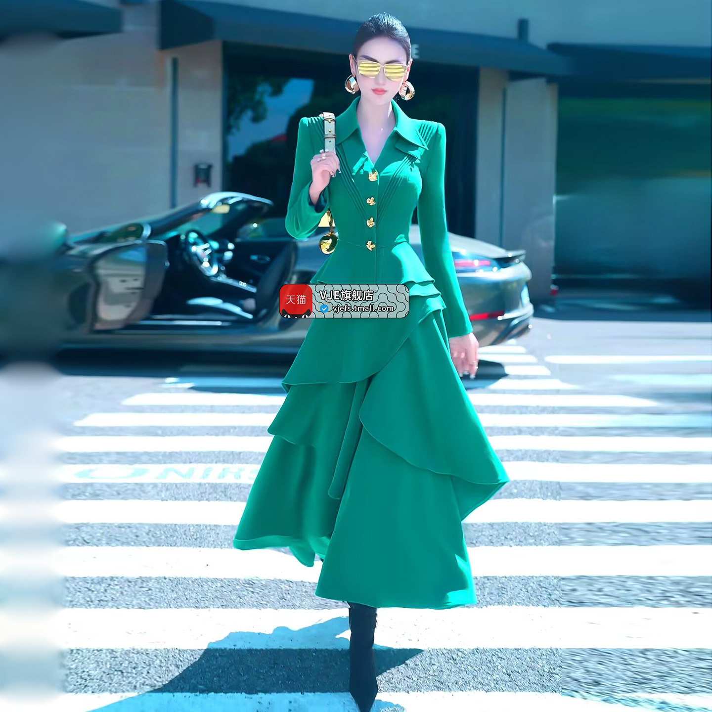 VJE Outfit Suit Skirt Western-style Jacket Two-piece Irregular Long Skirt-NIMA.