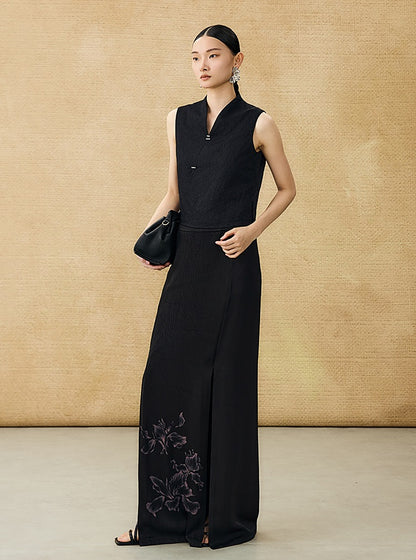 HECO summer high-waisted straight hip slit long skirt - KRISTOFF.