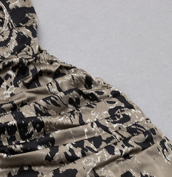 DOLLY Elegant Sleeveless Halter Neck Pleated Slim Fit Long Sexy Birthday Dress-BELLA