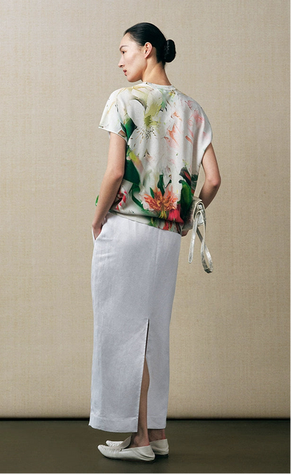 ZHUCHONGYUN knitted short-sleeved top-YAMIGAMI.