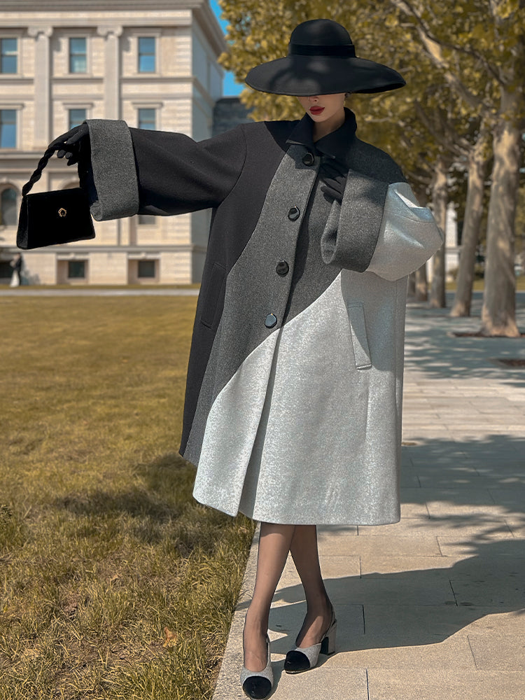 Le Palais Vintage silhouette gradient irregular Mauni umbrella long coat-INDI