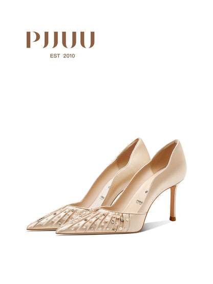 PJJUU champagne colored stiletto heels - BOND.
