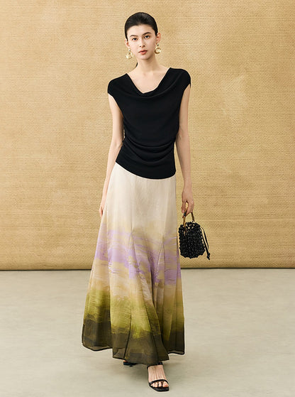 HECO Chinese Atmosphere Summer Drape Elegant Straight Skirt - MUSC.