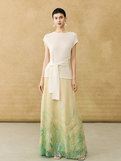 HECO Chinese Style Gradient Print Summer Temperament Charm Skirt - ZADE.