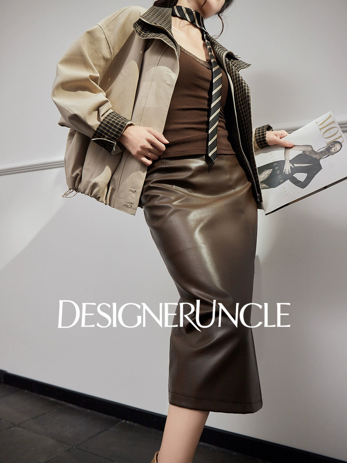 DGU "Fog Brown" autumn new loose casual versatile niche design jacket - NOW.