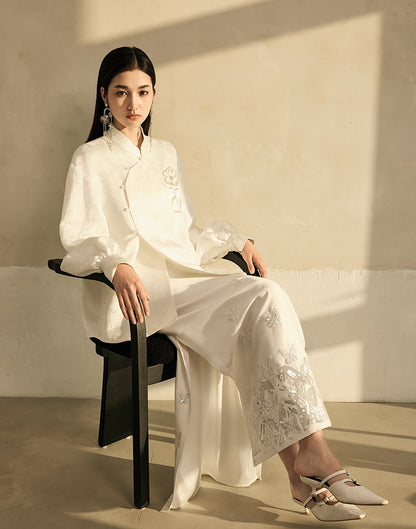 HECO Vinegar Peony Handmade Beaded Embroidered Tops Women - MERCY.