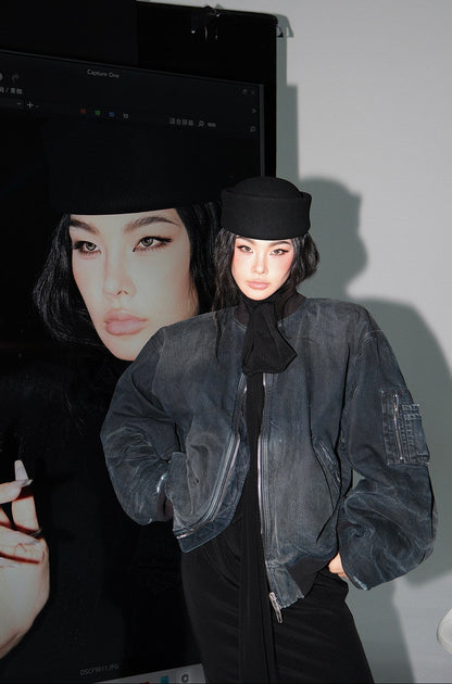MEI SANGUAN Loose Silhouette Denim Cotton Jacket - KAMAU