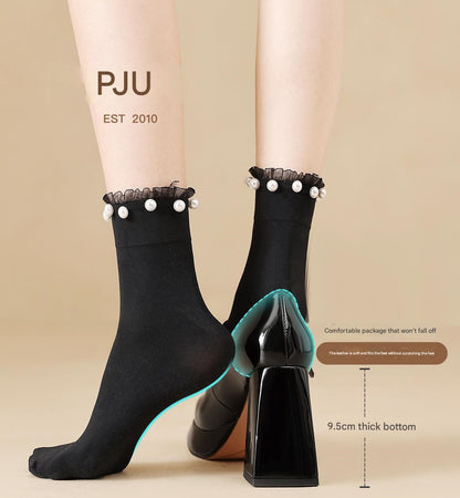 pjjuu retro platform square toe chunky block heel double strap Mary Janes  - MELT