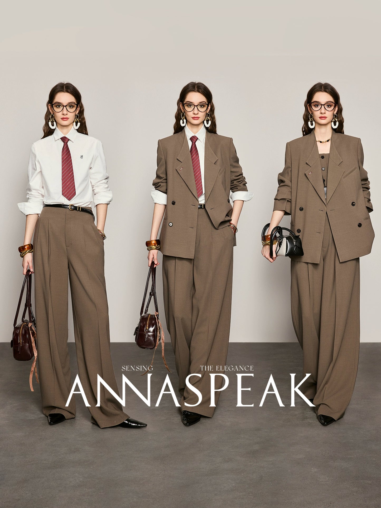 ANNASPEAK  Red wool trousers and wide-leg pants-LATAN.