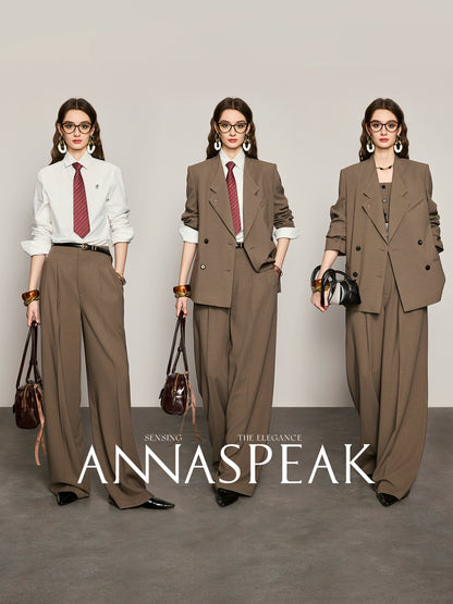 ANNASPEAK  Red wool trousers and wide-leg pants-LATAN.