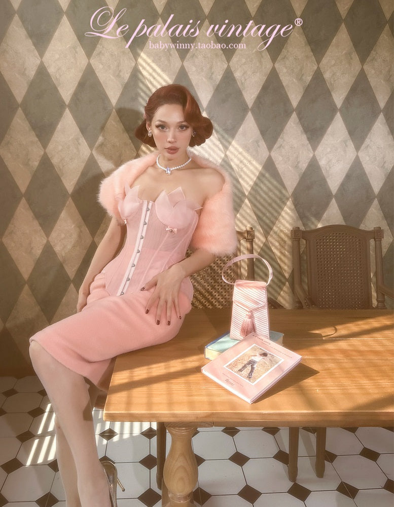 Le Palais  Peach Pie Slim Coat + Skirt Peach Pink Suit-PALM