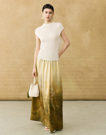 HECO Chinese comfortable neck sleeveless knitted T-shirt - QUEEN.