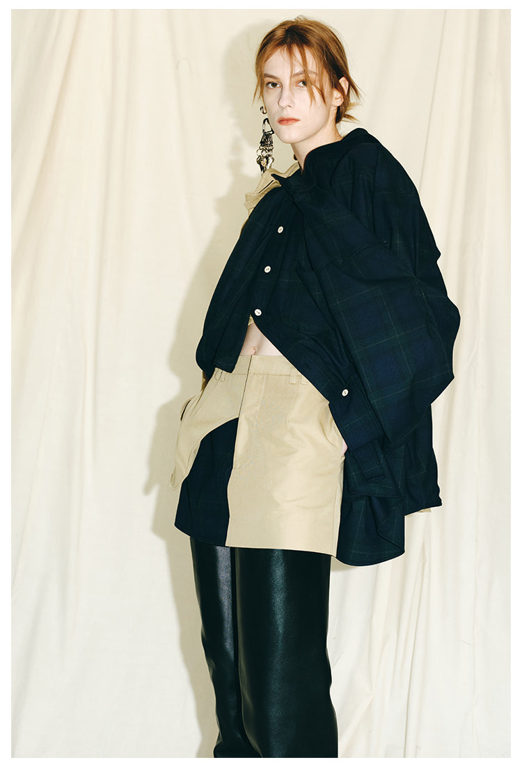 MAYALI paneled structure, niche short contrast skirt - Shilo