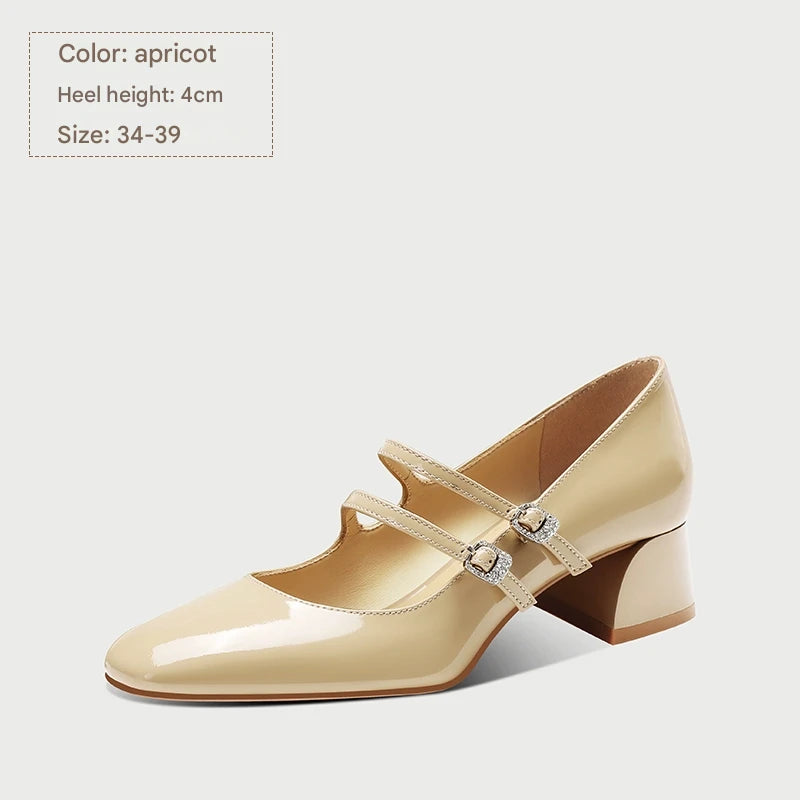 pjjuu silver Mary Jane thick  high heels  - EARTH