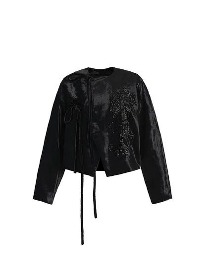 ZHUCHONGYUN Chinese heavy bead embroidered cardigan jacket-HAIYUE.