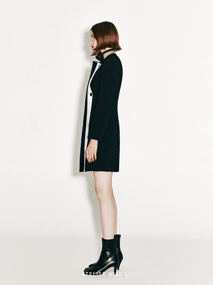 ATELIER MISS LU Slash Split Design Coat Dress - STEPH