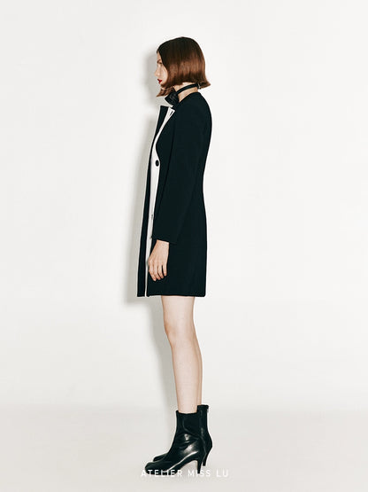 ATELIER MISS LU Slash Split Design Coat Dress - STEPH