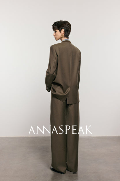 ANNASPEAK Worsted Wool Flannel Suit Vest Pants Set-OSAR.