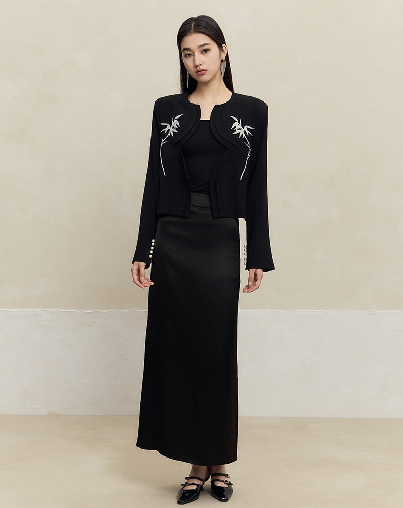 HECO acetate drape feeling thin long skirt women - great.