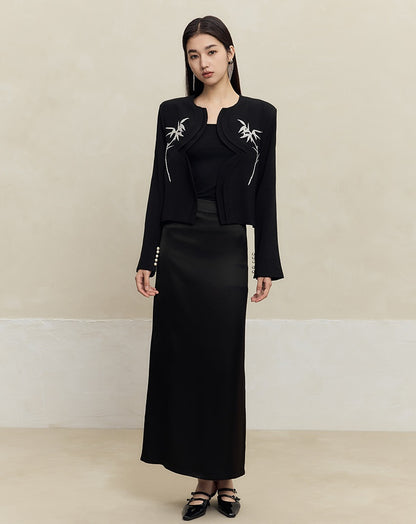 HECO acetate drape feeling thin long skirt women - great.