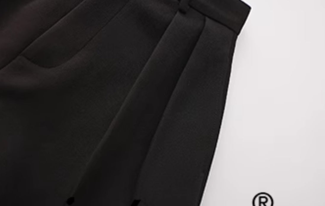 Le Palais Vintage  slim wide-leg high-waisted trousers-EMA