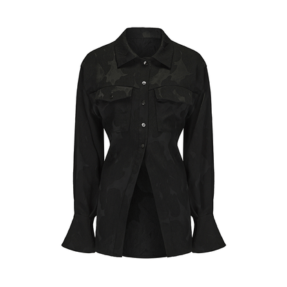 ATELIER MISS LU Spring/Summer New Chinese Texture Acetate Waist Shirt Top - DEER.