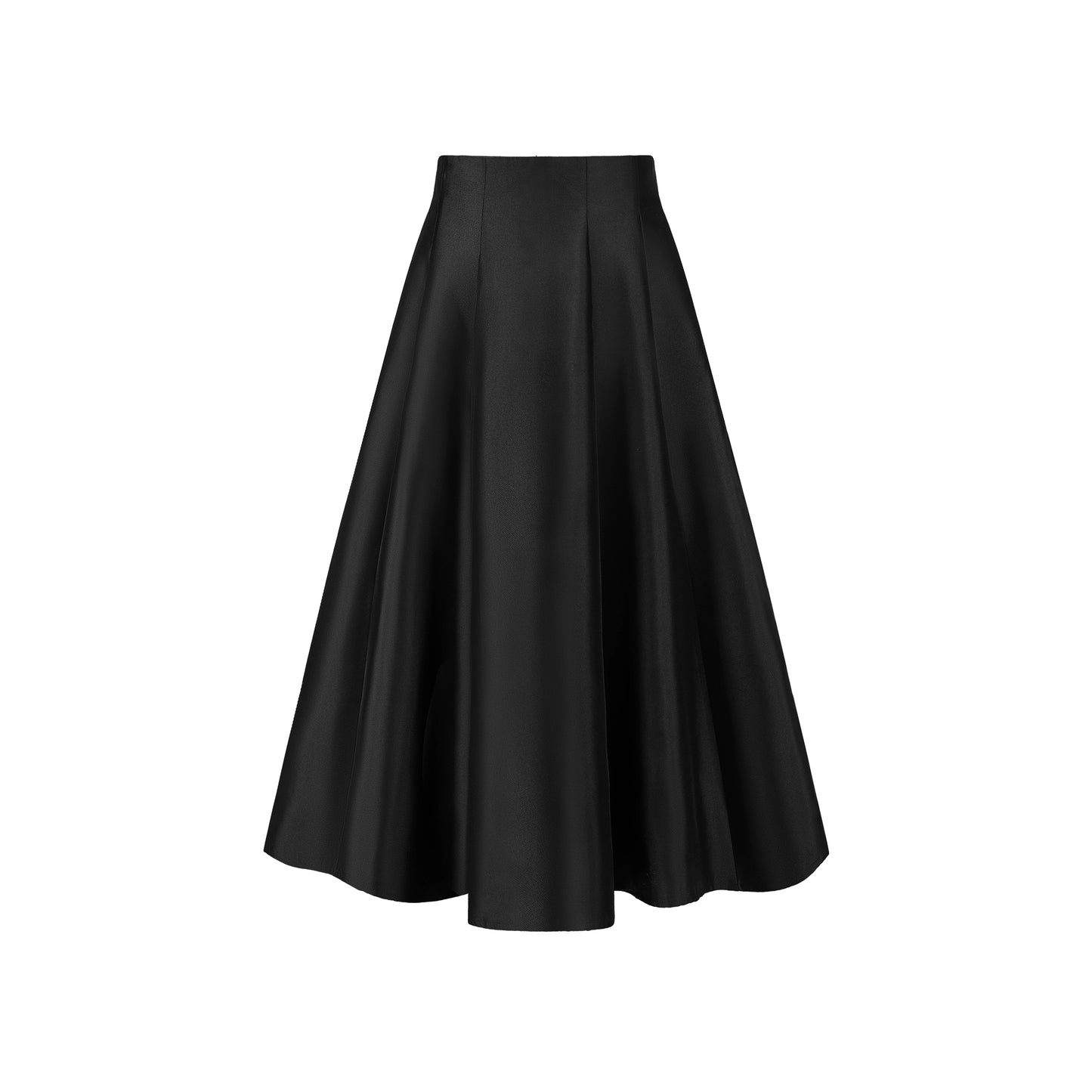 CHICHY French Hepburn style black A-line high-waisted long skirt-ROAN