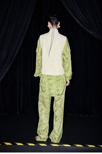 M essential Mackay designer lace embroidered stand-up collar waistcoat top pants set -  Tloe