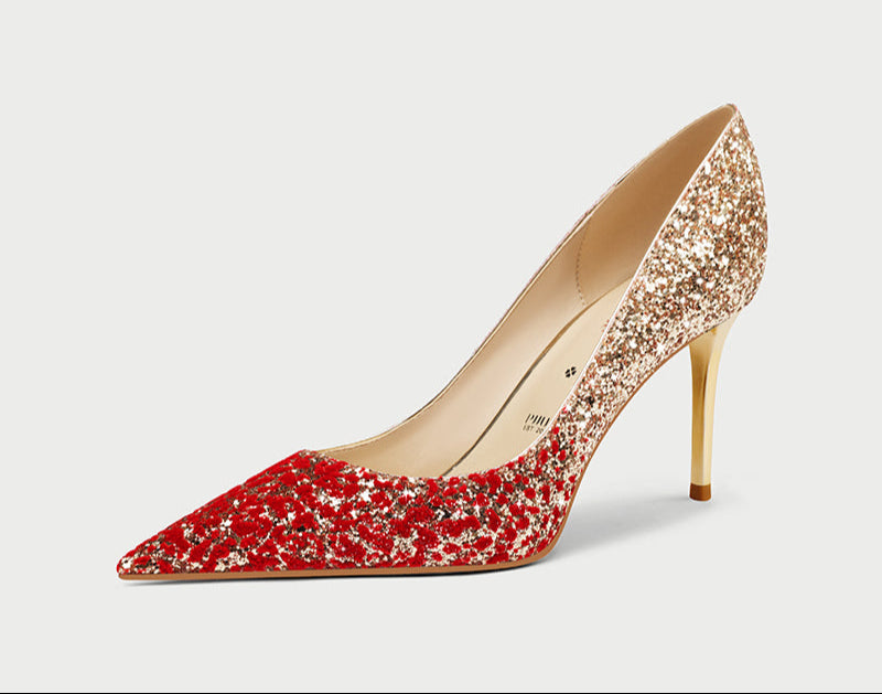 pjjuu Red Xiuhe Wedding Shoes - FIRE