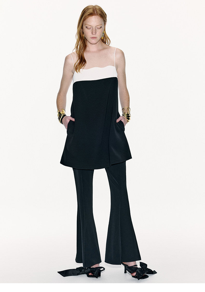 ATELIER MISS LU Contrasting Lines Wrap Around The Slip Dress - SOPHIA.