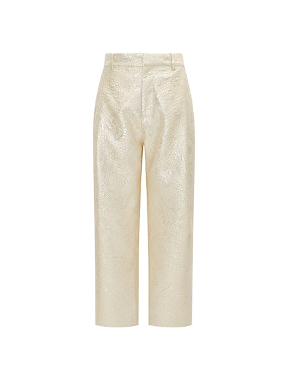 M essential Mackay designer jacquard stand-up neck top ankle pants printed vest set -Zuda