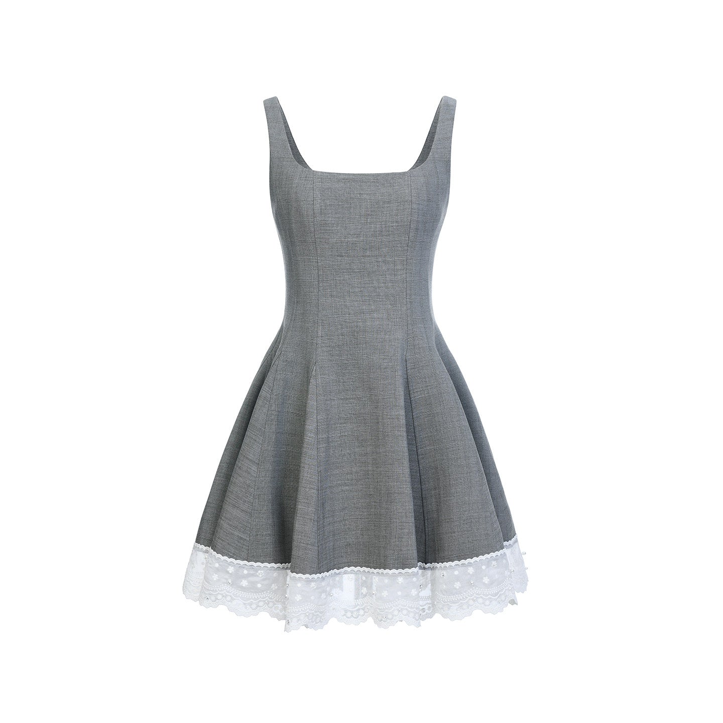 FAME Rococo Hepburn-style Embroidered Trim Short Dress - ZAYDEN.