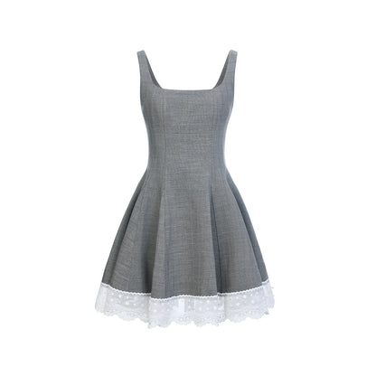 FAME Rococo Hepburn-style Embroidered Trim Short Dress - ZAYDEN.