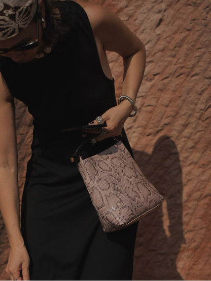 IUBALLET new old money style snake print handbag leather - KIA.