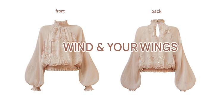 LE VENT&TES AILES Scarlet Mist Disc Sequin Tops Spring Long Sleeve Top - ANYA