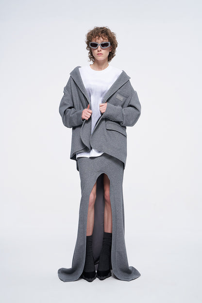 ANNAKIKI two-color patch loose silhouette blazer woman-HANWEN