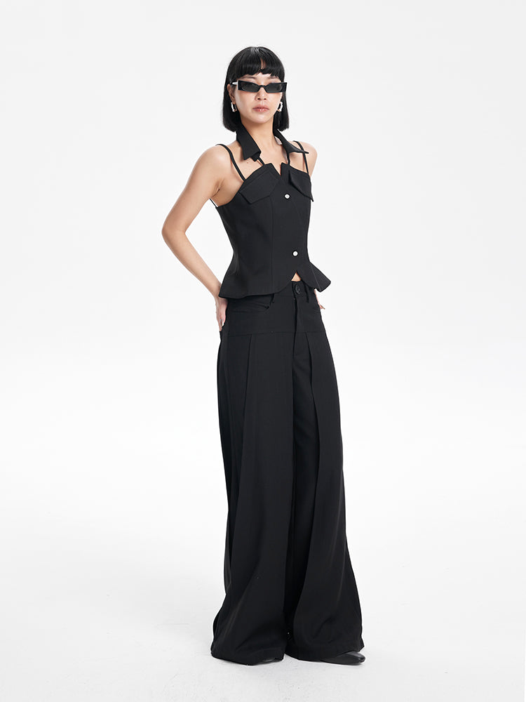 TINY IN black halter neck top-LAN