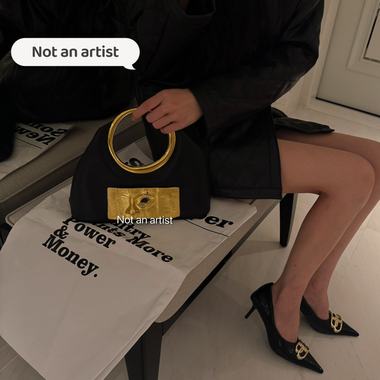 NOT AN ARTIST new French niche high-end metal face bag - CONNECT.