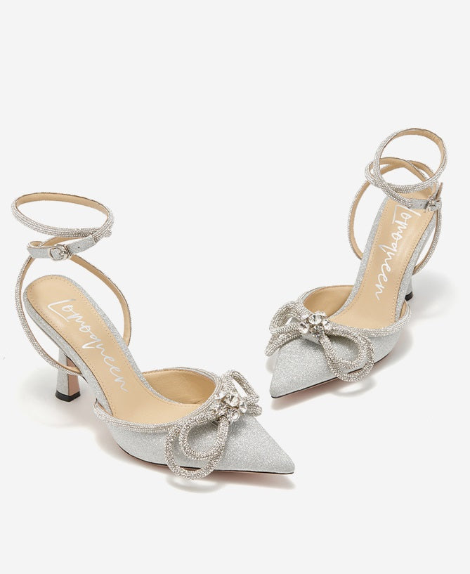 SHOESZOOO Strap French Pointed-toe Stiletto Heel- MEDIA.