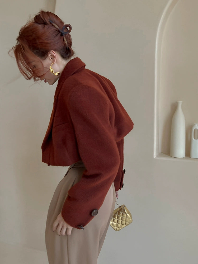 Le palais vintage Merlard style tweed short jacket high-waisted A-line short skirt-LAIR.