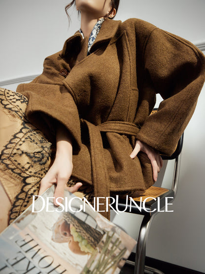 DGU|「 Twilight" gray woolen jacket new high-end temperament versatile slimming top - Louisa.