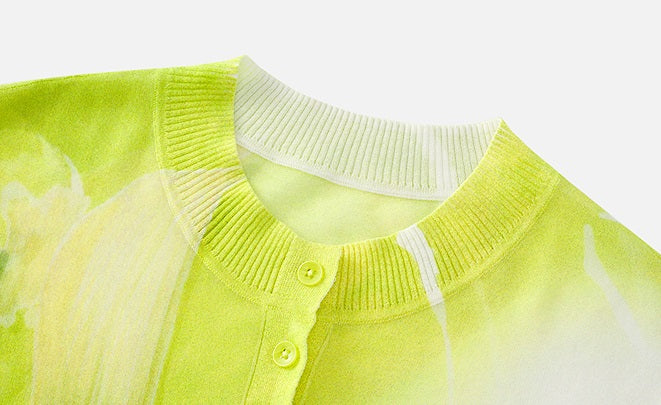 ZHUCHONGYUN flower crew neck print knitted cardigan--ARCHER.