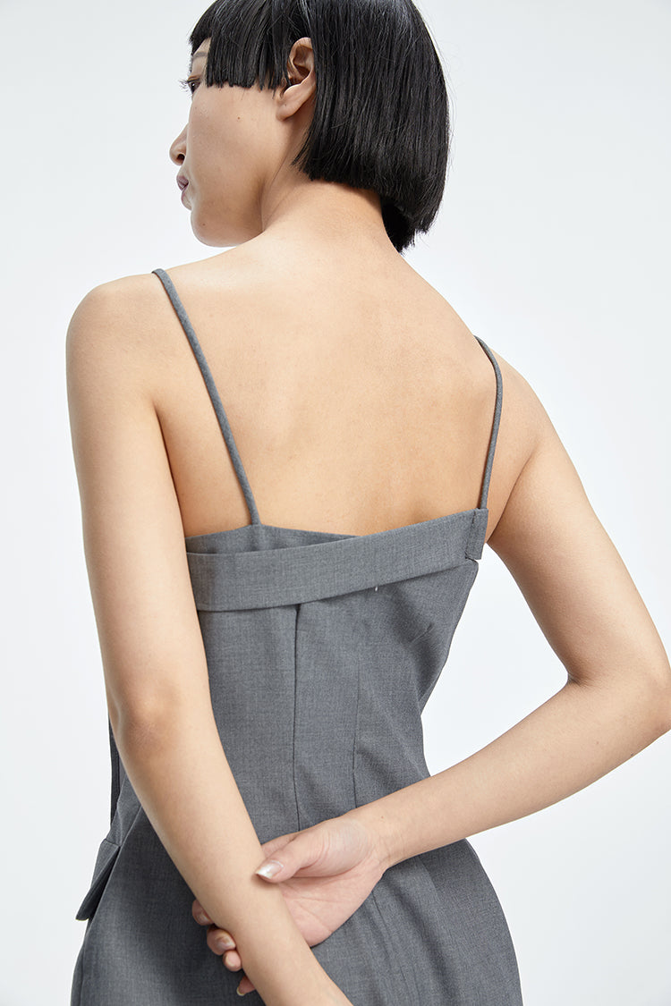 TINY IN curved waist irregular slip short Dress-JOJO