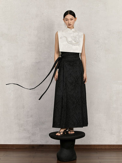 HECO cotton jacquard top short sleeveless women - adam.