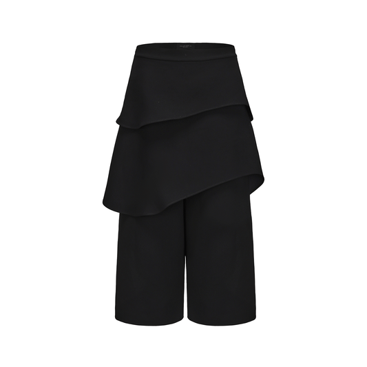 ATELIER MISS LU Multi-layered Cut Splicing Cropped Culottes - SERAPHIMS